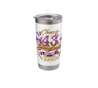 Cheers to 43 Years Old Wedding Anniversary 43rd Birthday Stainless Steel Insulated Tumbler