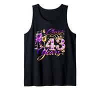 Cheers to 43 Years Old Wedding Anniversary 43rd Birthday Tank Top