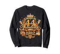 Cheers to 44 Fabulous Since 1982 44th Birthday Women Girls Sweatshirt