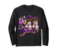 Cheers to 44 Years Old Wedding Anniversary 44th Birthday Long Sleeve T-Shirt