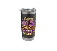 Cheers to 45 Years Old Wedding Anniversary 45th Birthday Stainless Steel Insulated Tumbler