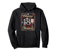 Cheers To 48 Years Old Wedding Anniversary 48th Birthday Pullover Hoodie