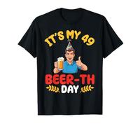 Cheers to 49th Birthday Man with Beer It's My 49 Beerth Day T-Shirt