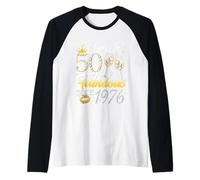 Cheers to 50 Fabulous Since 1976 50th Birthday Women Girls Raglan Baseball Tee