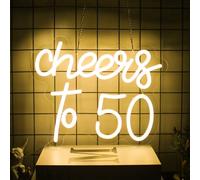 Cheers to 50 LED Neon Sign for Wall Decor USB Adjustable Brightness Living Room Bars Pub Club Gatherings Art Wall Decor