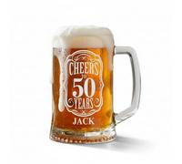 Cheers To 50 Years Birthday Gift Personalised Engraved Glass Beer Tankard