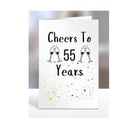 Cheers to 55 years, Anniversary Card, Birthday Gifts for Men, Women, Him, Her, Presents for Christmas, Work, Bestie, Friend, Colleague, Wife, Husband, A5-161_56