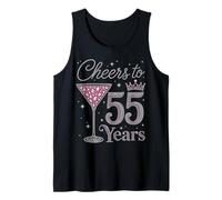 Cheers to 55 Years Old 55th Birthday Fabulous Queens Tank Top