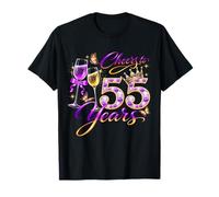 Cheers to 55 Years Old Wedding Anniversary 55th Birthday T-Shirt