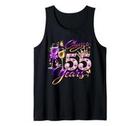 Cheers to 55 Years Old Wedding Anniversary 55th Birthday Tank Top