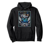 Cheers To 56 Years Old Wedding Anniversary 56th Birthday Pullover Hoodie