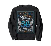 Cheers To 56 Years Old Wedding Anniversary 56th Birthday Sweatshirt