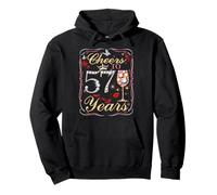 Cheers To 57 Years Old Wedding Anniversary 57th Birthday Pullover Hoodie