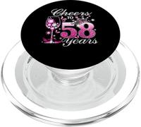 Cheers To 58 Years Old Wedding Anniversary 58th Birthday PopSockets PopGrip for MagSafe