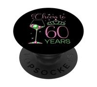 Cheers to 60 Years 60th Birthday Party Queen Bday Woman PopSockets Adhesive PopGrip