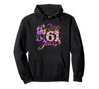 Cheers To 61 Years Old Wedding Anniversary 61st Birthday Pullover Hoodie
