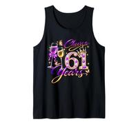 Cheers to 61 Years Old Wedding Anniversary 61st Birthday Tank Top
