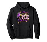 Cheers To 62 Years Old Wedding Anniversary 62nd Birthday Pullover Hoodie