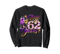 Cheers To 62 Years Old Wedding Anniversary 62nd Birthday Sweatshirt