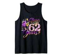 Cheers to 62 Years Old Wedding Anniversary 62nd Birthday Tank Top
