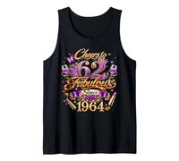 Cheers to 62 Years Old Wedding Anniversary 62nd Birthday Tank Top