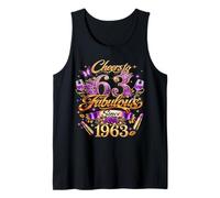 Cheers to 63 Years Old Wedding Anniversary 63rd Birthday Tank Top