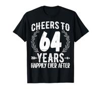 Cheers to 64 Years Happily - 64th Anniversary Husband Wife T-Shirt