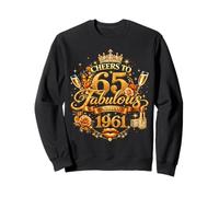 Cheers to 65 Fabulous Since 1961 65th Birthday Women Girls Sweatshirt