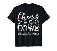 Cheers to 65 Years Happily - Husband Wife 65th Anniversary T-Shirt