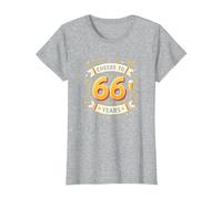 Cheers to 66 Years Birthday Gift Celebration Artwork T-Shirt, Women, Heather Grey, 3XL