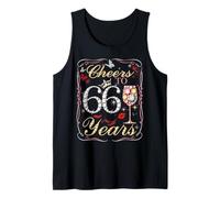 Cheers to 66 Years Old Wedding Anniversary 66th Birthday Tank Top