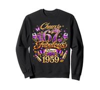 Cheers To 67 Years Old Wedding Anniversary 67th Birthday Sweatshirt