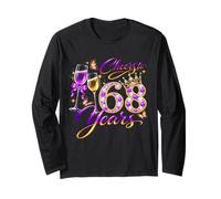 Cheers to 68 Years Old Wedding Anniversary 68th Birthday Long Sleeve T-Shirt
