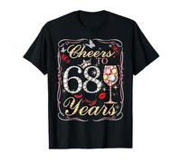 Cheers to 68 Years Old Wedding Anniversary 68th Birthday T-Shirt