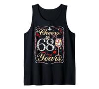 Cheers to 68 Years Old Wedding Anniversary 68th Birthday Tank Top