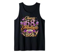 Cheers to 68 Years Old Wedding Anniversary 68th Birthday Tank Top