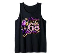 Cheers to 68 Years Old Wedding Anniversary 68th Birthday Tank Top