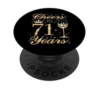 Cheers to 71 Years 71st Queen's Birthday 71 Years Old PopSockets Adhesive PopGrip