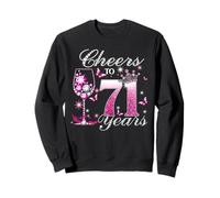 Cheers To 71 Years Old Wedding Anniversary 71st Birthday Sweatshirt