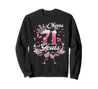 Cheers To 71 Years Old Wedding Anniversary 71st Birthday Sweatshirt