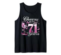 Cheers to 71 Years Old Wedding Anniversary 71st Birthday Tank Top