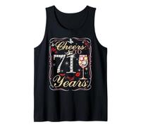 Cheers to 71 Years Old Wedding Anniversary 71st Birthday Tank Top