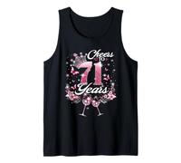 Cheers to 71 Years Old Wedding Anniversary 71st Birthday Tank Top