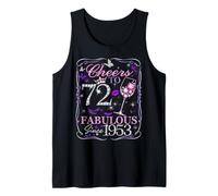 Cheers to 72 Fabulous Since 1953. Women’s 72nd Birthday Tank Top