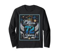 Cheers to 72 Years Old Wedding Anniversary 72nd Birthday Long Sleeve T-Shirt