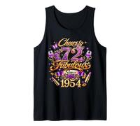 Cheers to 72 Years Old Wedding Anniversary 72nd Birthday Tank Top