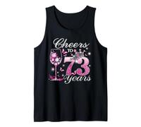 Cheers to 73 Years Old Wedding Anniversary 73rd Birthday Tank Top