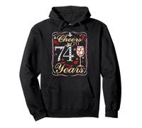 Cheers To 74 Years Old Wedding Anniversary 74th Birthday Pullover Hoodie