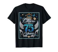 Cheers to 75 Years Old Wedding Anniversary 75th Birthday T-Shirt