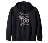Cheers to 85 Years Old 85th Birthday Fabulous Queens Zip Hoodie